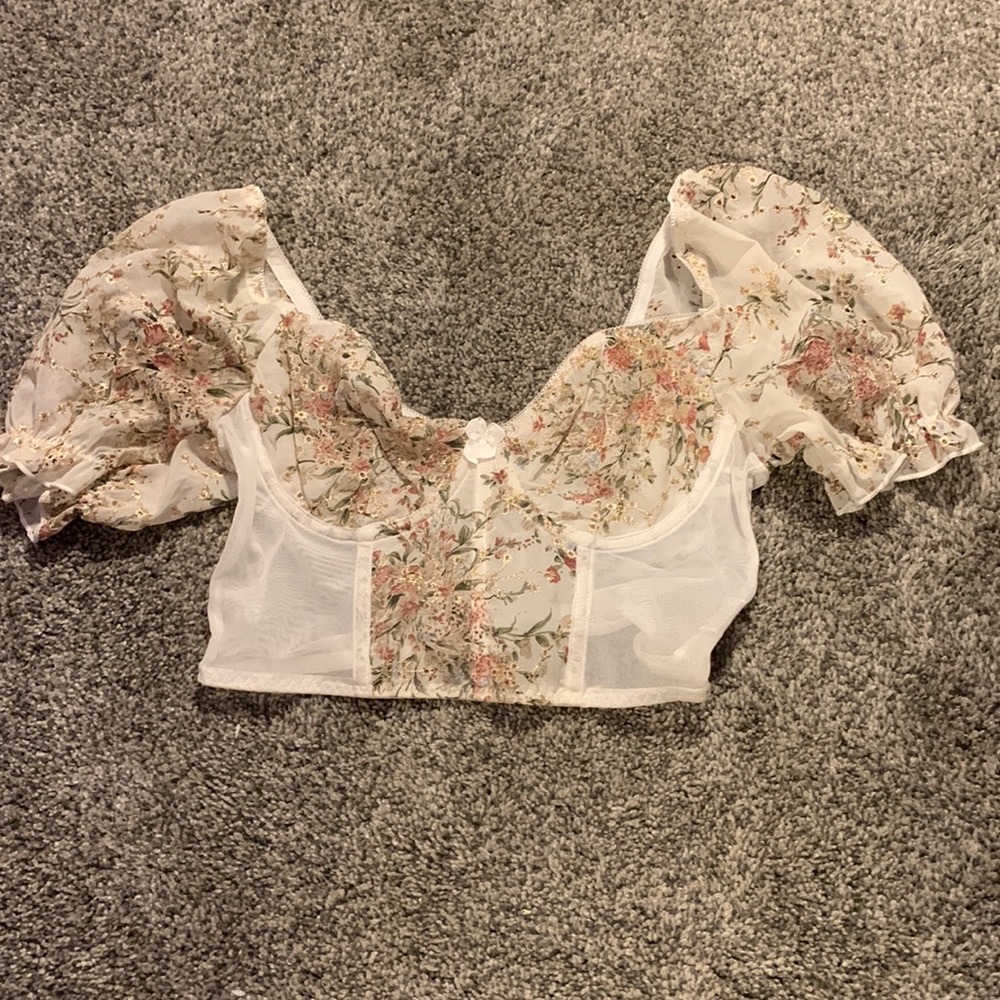 White Top With Flowers